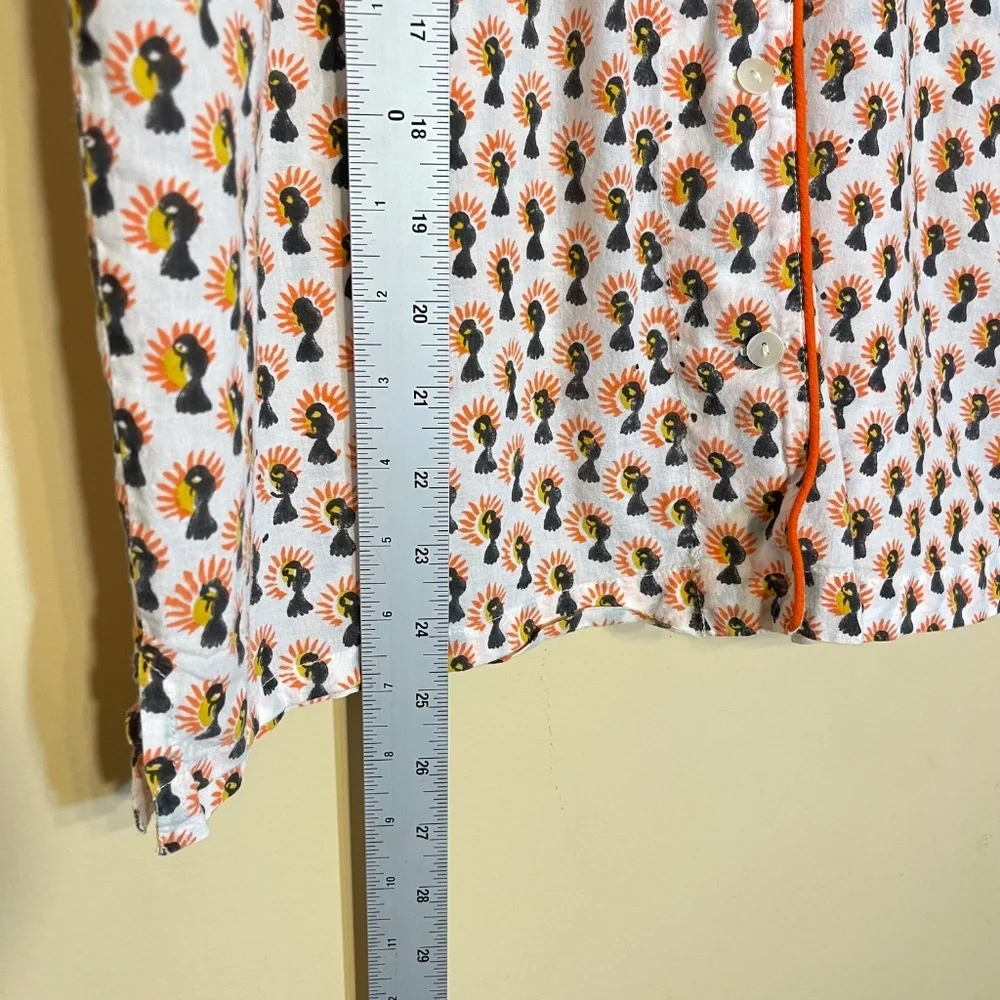 Cotton White Garden Women's Floral Pajama Top - Picture 10 of 10